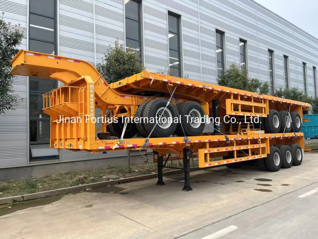 Multi Funtion Flat Bed Skeleton Bulk Cement Cargo Low Bed LPG Fuel Oil Tank Tipper Dumper Dump 60ton 75ton 100ton Full Semi Trailer