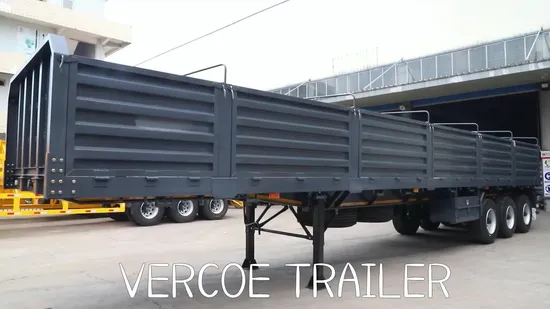 2 3 4 Axlle 30 50 60ton Palo per bestiame con parete laterale Semirimorchio per carico chiuso recinto per carichi pesanti per trasporto alla rinfusa