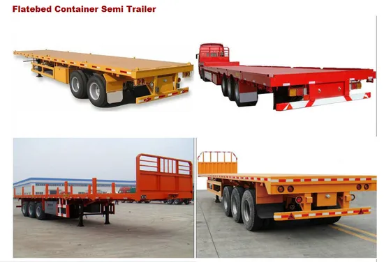 Semirimorchio a pianale ribassato per container a 2 assi da 40 piedi, rimorchio per trasporto container a trave dritta